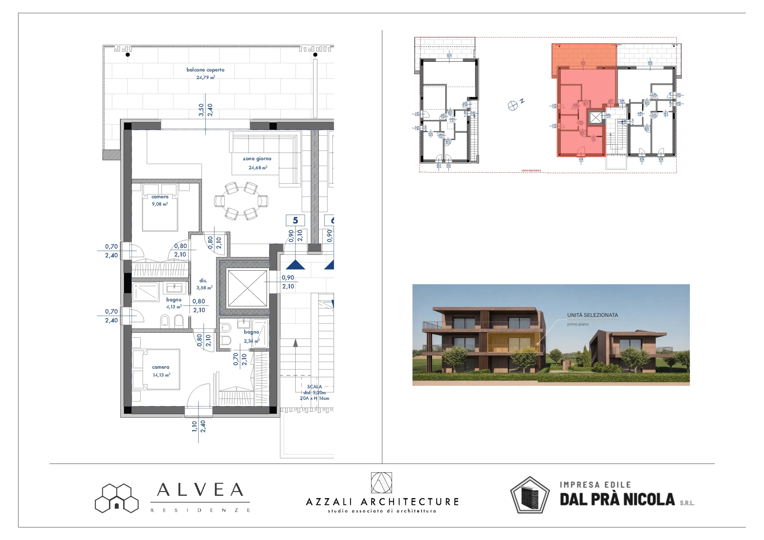 Planimetria appartamento 5 al primo piano, residenza Alvea San Martino della Battaglia