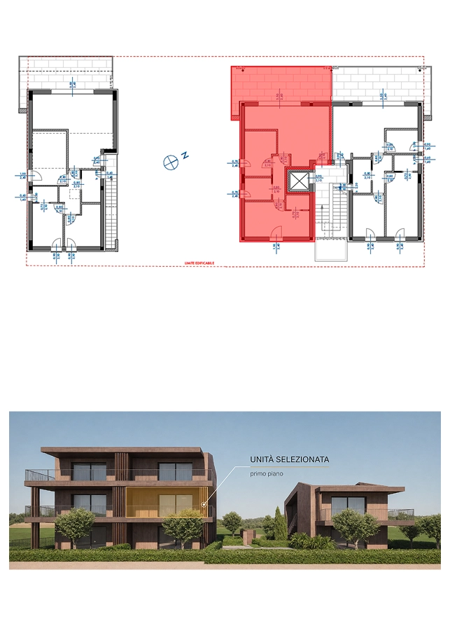 Planimetria appartamento 5 al primo piano, residenza Alvea a Desenzano del Garda