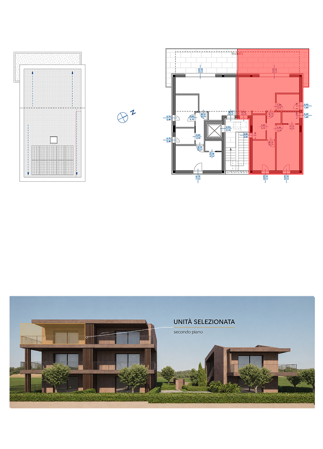 Planimetria appartamento 8 al secondo piano, residenza Alvea San Martino della Battaglia
